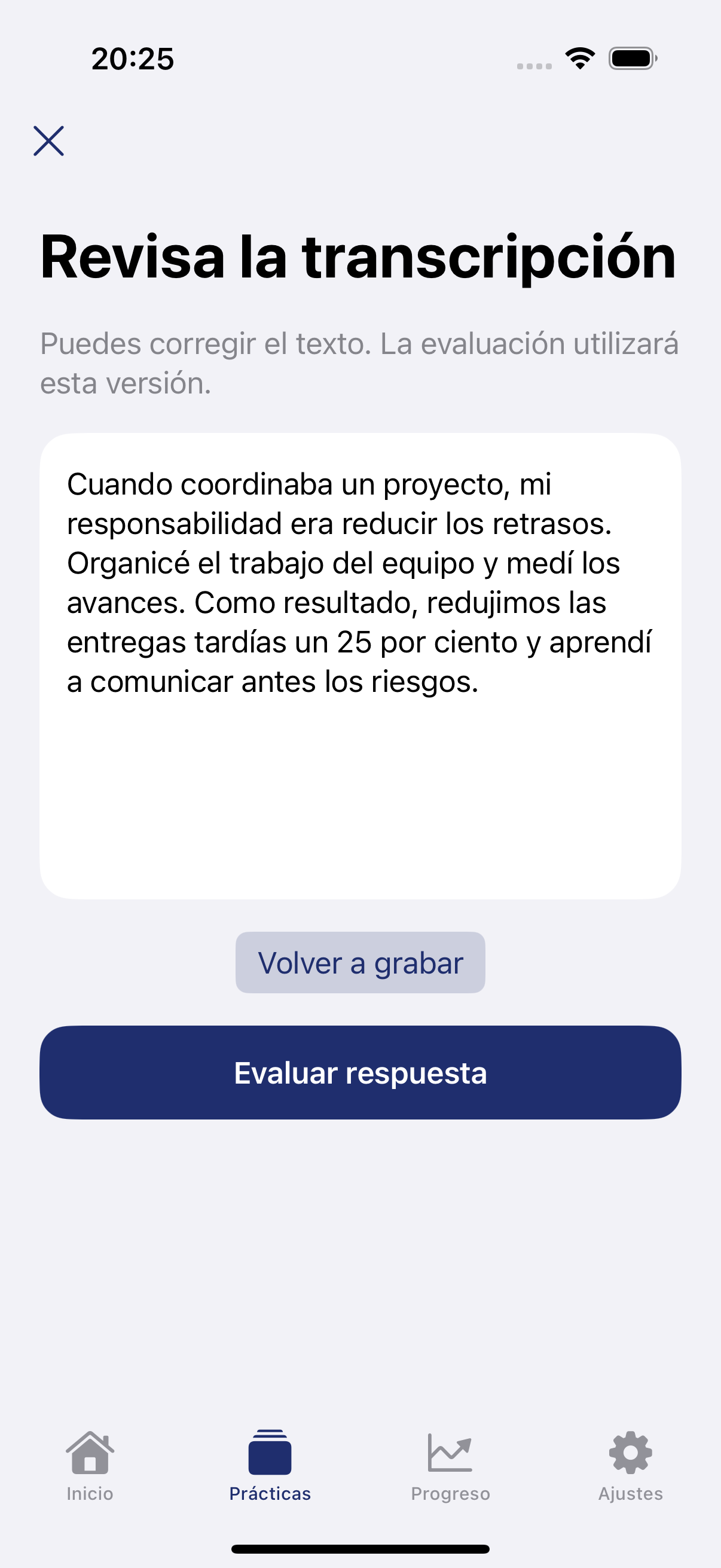 Respuesta de una entrevista de práctica en ReadyRoll